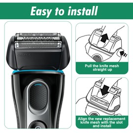 52B Series 5 Replacement Blades, Electric Wet and Dry Razor for Men, Replacement Blades for Braun Series 5, Razor Heads Compatible with Braun Models 5018S, 5020CS, 5050CS, 5031S (Pack of 2)