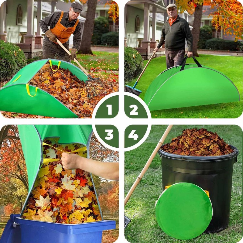 Duscdesp Leaf Collector Pop Up Garden Waste Bags, Foldable Leaf