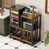 SNINGXZJS KING Mini Fridge Stand with Storage, Microwave Oven Stand,