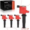 A-Premium (Red) Engine Ignition Coil Pack Compatible with Ford Escape,