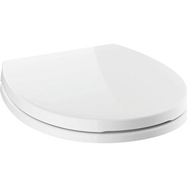 DELTA FAUCET 800903-WH Morgan Round Front Standard Close Toilet Seat with Non-slip Seat Bumpers, White