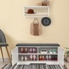 HOMSHO 2-Tier Storage Bench, 39.4" Wide Shoe Bench with Padded