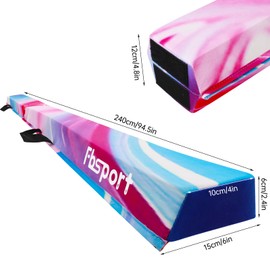 FBSPORT 8ft Balance Beam: Folding Floor Gymnastics Equipment for Kids Adults,Non Slip Rubber Base, Gymnastics Beam for Training, Practice, Physical Therapy and Professional Home Training