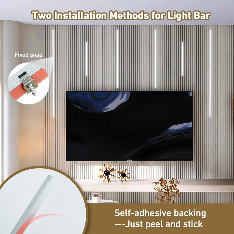 CUBITOR LED Recessed Lighting Kit,6 Pack Self-Adhesive LED Light Bar,
