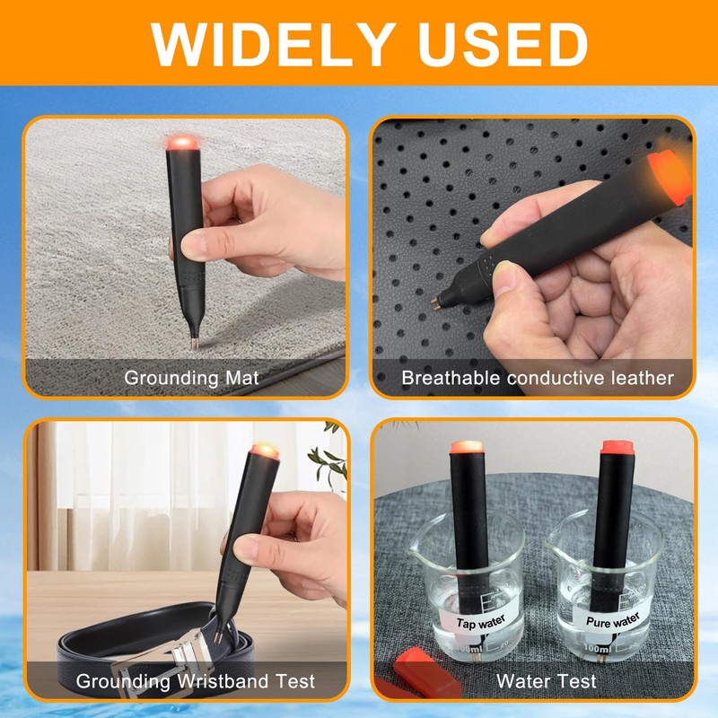 HUAREW Conductivity Test Pen, Continuity Tester for Grounding Mats, Sheets,