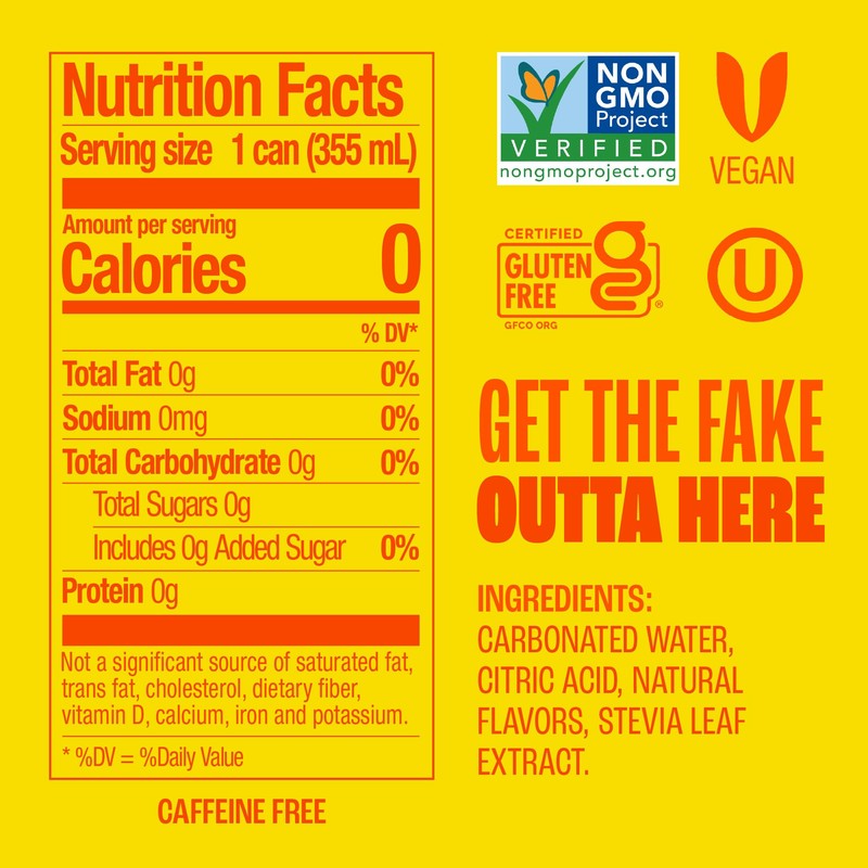 Zevia Zero Sugar Soda, Orange, 12 oz Cans (8-Pack) –