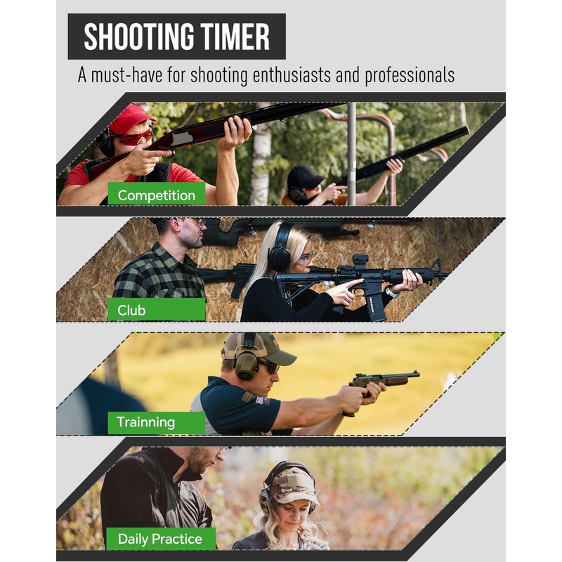 Professional Shot Timer for Shooting Competition, 0.01s Precision Tactical Training