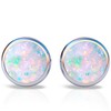 Opal Stud Earrings - 925 Sterling Silver 3mm White Opal