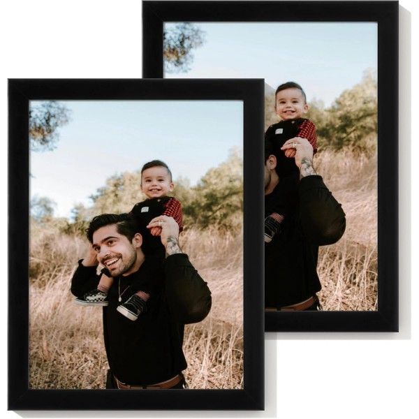 Heimlove 6x8 Picture Frame Set of 2,Display Pictures 6x8, 2（Black