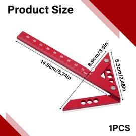 1Pc Center Scribe Gauge High Precision Aluminum Alloy Center Line Scriber 45 Degree Angle Scribing Gauge Woodworking Marking Tool Circle Center Finder Red Woodwork Measuring Tool Center Finder