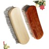 PACKOVE Shoes Brush Horsehair 2 Pack Polishing Brush Wooden Handle