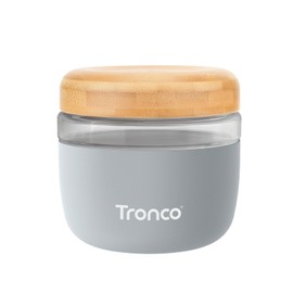 Tronco 24 oz Glass Container with Bamboo Lids, Food Storage Bowls for Soup, Stew & Overnight Oats, 100% Leak & Spill Proof, Airtight, Microwave & Dishwasher Safe, BPA-Free