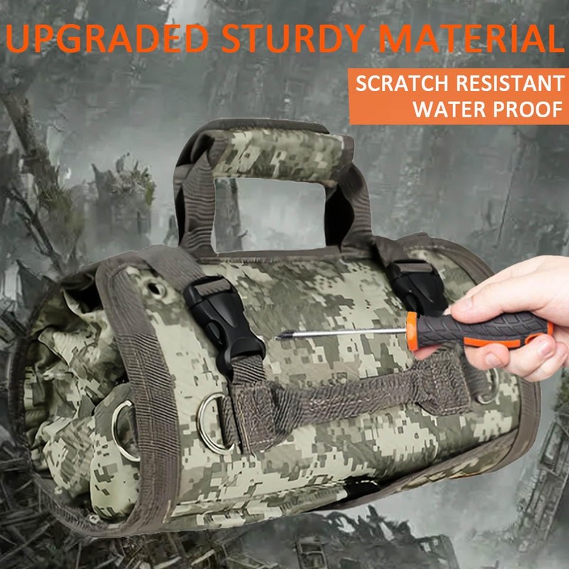 Roll Up Tool Bag, Heavy Duty Rolled Empty Portable Foldable