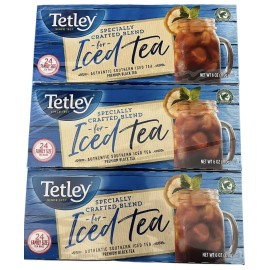 Tetley Tea, Premium Black Tea 24 Family Size Round Tea Bags Caffeinated (3-pack)