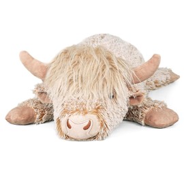 3.5Lbs Weighted Stuffed Animals Microwave Highland Cow Plush with Removable Heating Pad，23" Unscented Heatable & Coolable Highland Cow Cute Warm Gifts for Kids and Adults