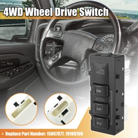 X AUTOHAUX 4 Wheel Drive Switch Without AUTO Button for Chevy Silverado Sierra 1500 2500 3500 Pickup Avalanche Suburban Tahoe Yukon 2001-2002 Replaces 19168769 15067877