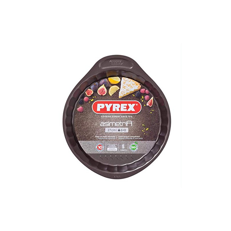 Pyrex asimetriA Metal Easy-Grip Flan pan 27 cm, Brown, 1