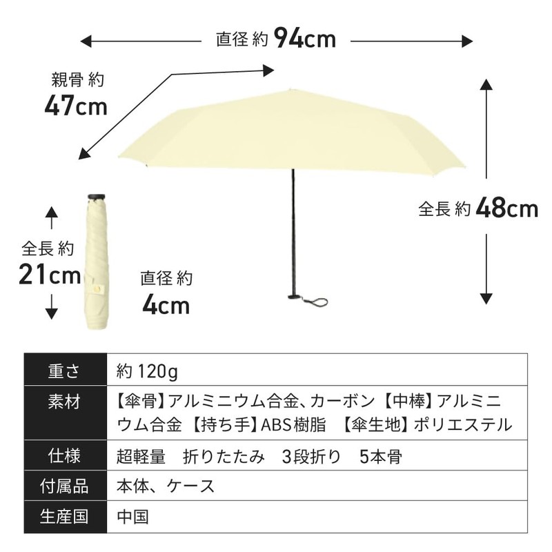 commoc Folding Parasol, Lightweight, Compact, Full Light Blocking, Large Folding