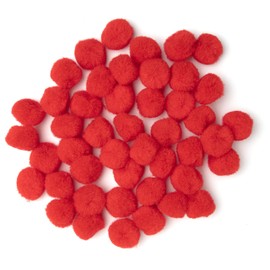 Cousin DIY Red 3/4 inch Poms, 45 Pack
