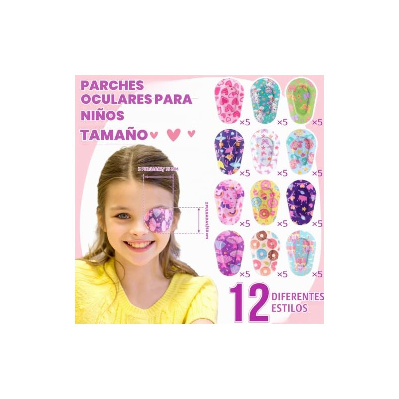 Panelee 60 Parches Adhesivos de Ojos para Niños Parches para