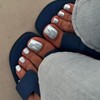 IMRAIN Blue Press on Toenails Short Square Fake Toe Nails