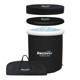 Portable Ice Bath Tub for Athletes, Portable Adult Bathtub for Home, Garden and Patio, Cold Plunge Tub for Single Person, Barrel Freestanding Tub - Recover