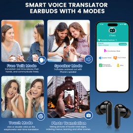 Translation Earbuds, Language Translator Earbuds Real Time, Two Way Language Translaton in 150 Languages, Instant Translation Device with Bluetooth & APP,for Travel Business Learning