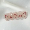 [Handmade Nail Tips] Ribbon Point Nail Tips - Petit Coffin