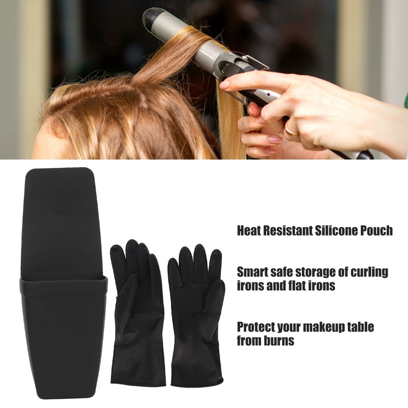 Heat Resistant Silicone Pouch Curling Iron Storage Hanging Holder Hair