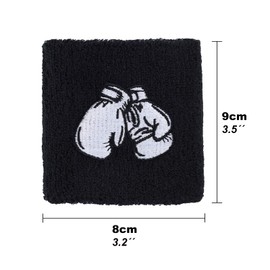 Boxer Sweatband Boxing Glove Embroidery Designer Sweatband Martial Arts Embroidered & Absorbent Terry Wrist Box Wristband Martial Arts Gift Muay Thai Sweat Bracelet