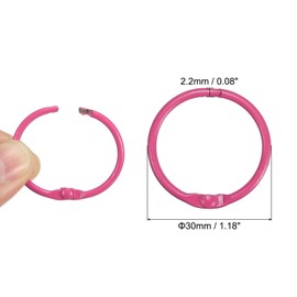 PATIKIL 1,2 Pulgada Sueltas Hoja Carpeta Anillos, 12 Paquete 2,2mm Metal Flash Tarjeta Libro Encuadernación Anillas para Llave Cadena Índice Tarjeta Recortes Álbumes, Rosa