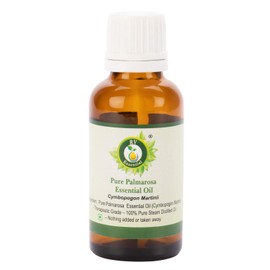 R V Essential Pure Palmarosa Essential Oil 100 ml (3.38 ounces) - Cymbopogon Martinii (100% Pure and Natural Steam Distillated) Pure Palmarosa Essential Oil