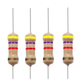 California JOS 4.7K Ohm Carbon Film Single Fixed Resistor - 1/2 W (0.5 Watts) 5% Tolerance, 4.7K Resistor (40 Pack)