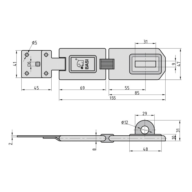 BASI Safety Hasp with Stainless Steel Round Shackle Lock |