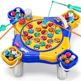 WATUDOU Magnetic Fishing Game for Kids Toddlers 3-5, 70 pcs Fishing Toys for Kids Toddlers 3-5, Fishing Table Toys Board Game Birthday Gifts for 3 4 5 6 7 8 Years Old Kids Toddlers