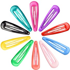 JFFX 60 Pcs Colorful Snap Hair Clips for Girls, 2 Inch Non-slip Metal Hair Barrettes in 10 Assorted Color for Kids Toddlers Teens Women Hair Accessories