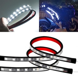 32CM Flexible Led Brake Light Strip 12V Motorcycle Tail Trailer Brake Stop Turn Signal Universial Fit for Motorcycle,SUV,Car,RV,ATV,Bike,Scooters,2Packs