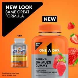 One A Day Multivitamin for Women 50 and Over, Women's Multivitamin Gummy 50 plus for Immune Support, Eye Health & Healthy Brain Function, Gummy Vitamins for Women 50 plus, 110 Ct (Packaging May Vary)