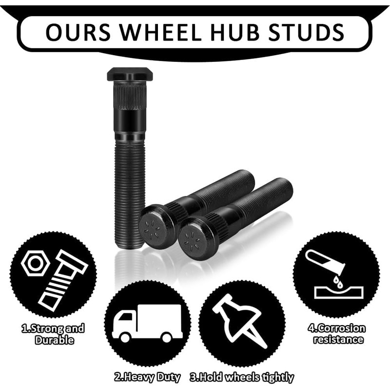 SAQXK 8 Pack 5/8" x 3.5" Wheel Stud, 007-115-00 for