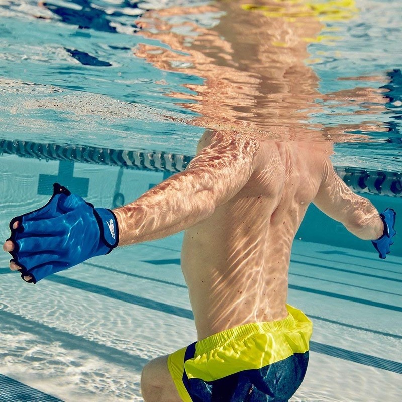 Speedo Unisex Swim Training Gloves Aquatic Fitness, Royal, X-Large