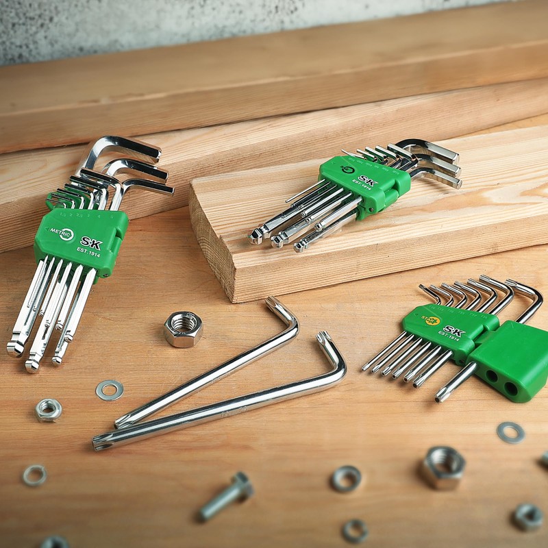 SK 9-Piece Allen Wrench Set, Hex Key Set, Metric Ball