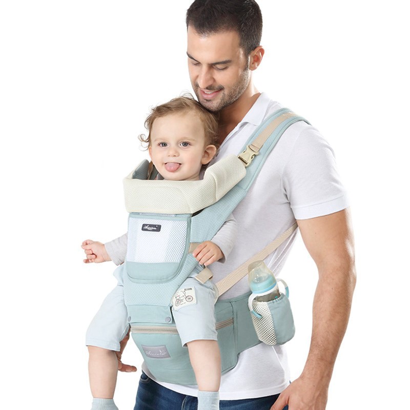 Multifunctional Breathable Baby Carrier with Hip Seat Lumbar Support Waist