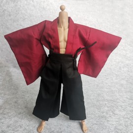 1/6 Samurai Uniform Kimono Clothes for 12" Male TBL Phicen Action Figure Doll Clothes (Red)