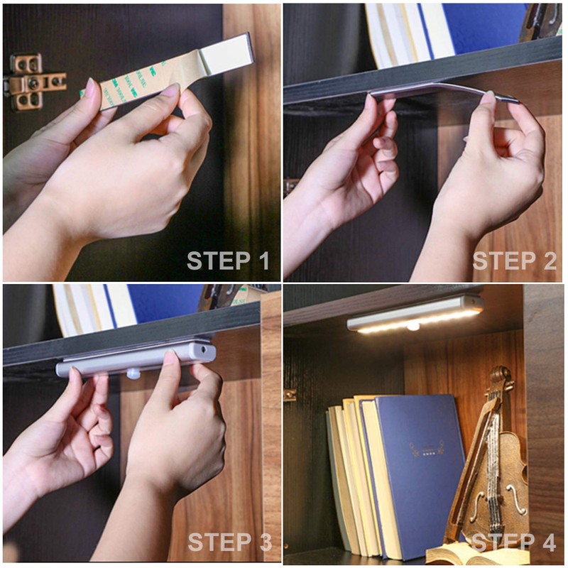 LDOPTO Under Cabinet Lights with Remote, Wireless LED Battery Operated