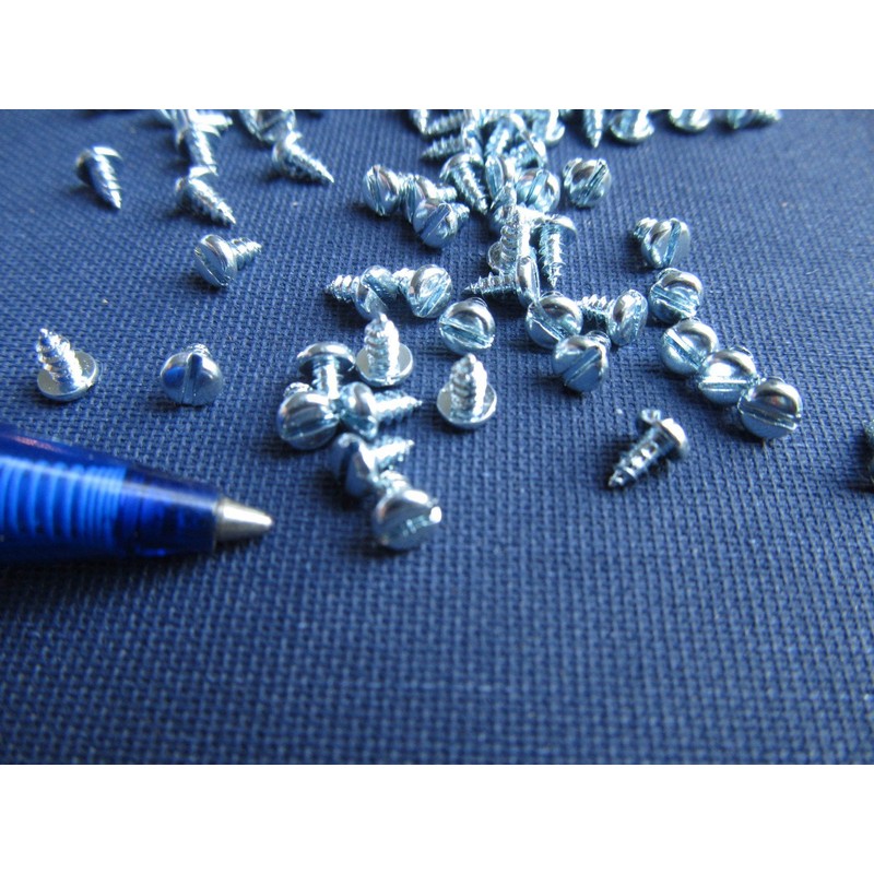 100x Mini Screws Slotted Screws 2.2 x 4.5 mm Long