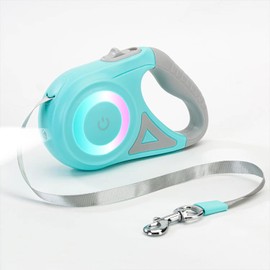 Shiaodsspcv Dog Leash,Pets Walking Leash,360°Tangle-Free Long Dog Leash for Small and Medium-Sized,Automatically Retractable, One Button Lock and Release with Dazzling Light (Used with Battery)