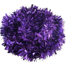 SHATCHI 4Pcs Purple 1.8m/6ft Xmas Metallic Chunky Tinsel Garland for Christmas Tree Hanging Decorations, PVC, 4