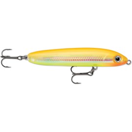 Rapala Skitter V Hard Bait Lure, Freshwater, Size 10, 4"" Length, Topwater Depth, Bone Chartreuse, Package of 1" (SKV10BNC)