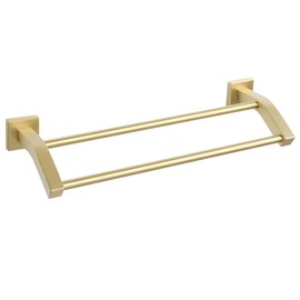 Alise Bath Double Towel Bars Towel Racks for Bathroom Lavatory,Wall Mount Towel Holder Heavy Duty SUS304 Stainless Steel Towel Hanger Towel Rail,Gold Finish,16 Inch