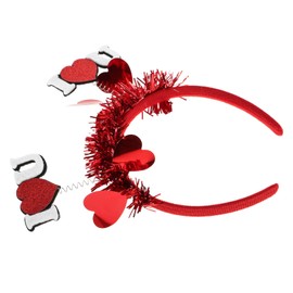 FRCOLOR Sequin Red Heart Headband for Couples Durable Comfortable Love Shaped Hair Accessories for Holiday Parties Weddings Enhance Your Hairstyle with Romantic Flair